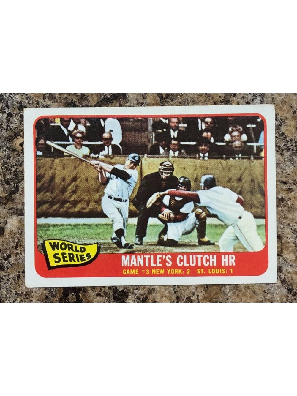 1965 Topps Mickey Mantle World Series Clutch HR Homerun #134